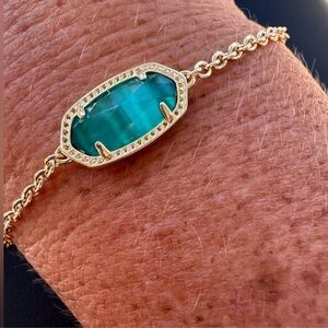 Kendra Scott Elaina Gold & Emerald Green Bracelet